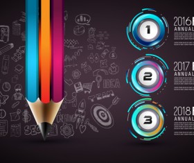 Annral report Infographic with hand drawn background vector 02