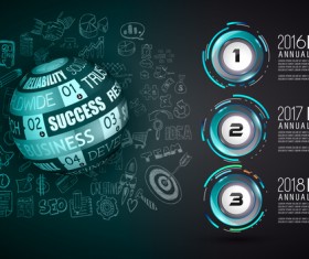 Annral report Infographic with hand drawn background vector 03