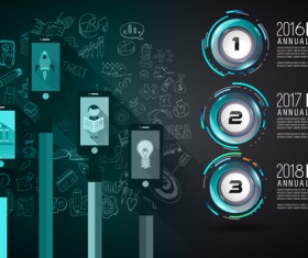 Annral report Infographic with hand drawn background vector 05