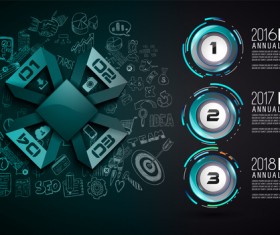 Annral report Infographic with hand drawn background vector 11