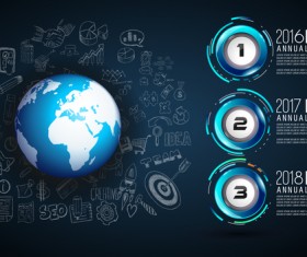 Annral report Infographic with hand drawn background vector 14