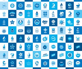 Aqua logos creative vector