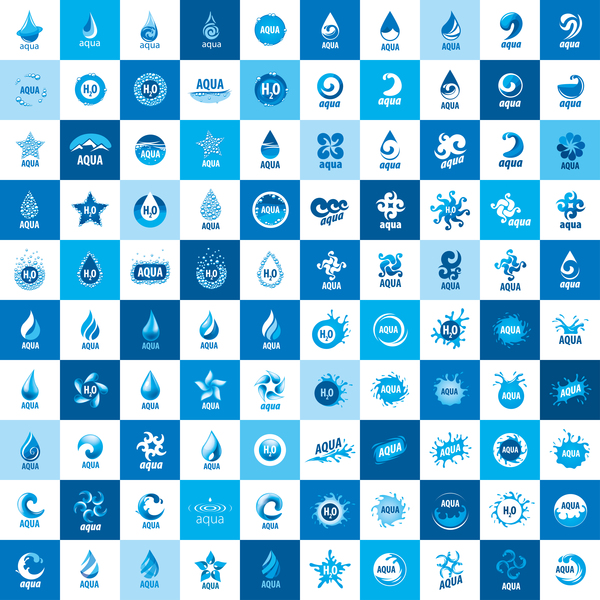 Aqua logos creative vector