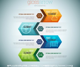 Arrow infographic template design vectors 04