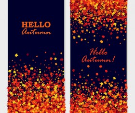 Autumn leaves vertical banners vectors 02
