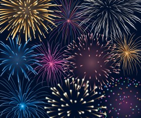 Background with fireworks design vector material