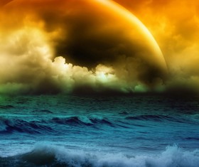 Bad weather at sea Stock Photo