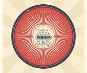 Barbershop retro badge vector material 08