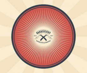 Barbershop retro badge vector material 12