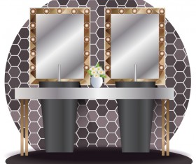 Bathroom elevation interior vector