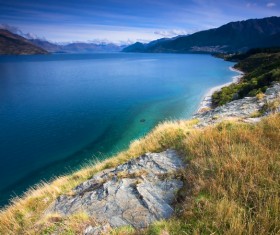 Beautiful mountain lake scenery Stock Photo