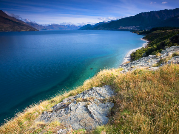 Beautiful mountain lake scenery Stock Photo