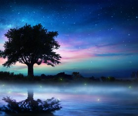 Beautiful night sky Stock Photo