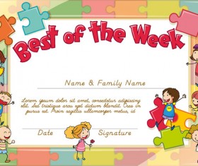 Best the week kids template design vector