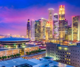 Big city beautiful night Stock Photo 01