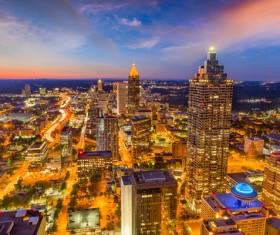 Big city beautiful night Stock Photo 02