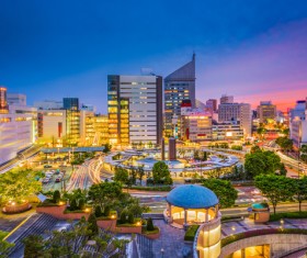 Big city beautiful night Stock Photo 04