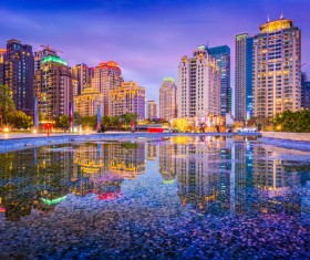 Big city beautiful night Stock Photo 06