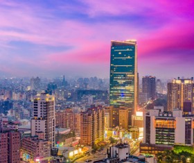 Big city beautiful night Stock Photo 07