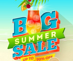 Big sale creative summer poster vector