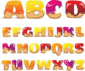 Biscuits and jams alphabet vecotr