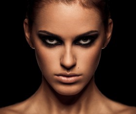 Black eye shadow woman Stock Photo