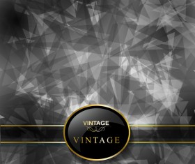 Black polygon with ornate vintage background vector