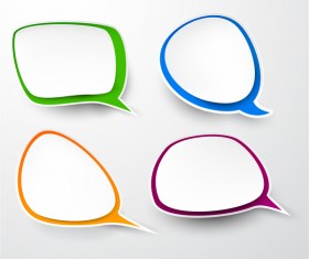 Blank speech bubbles vector material 04