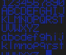 Blue LED alphabet vector