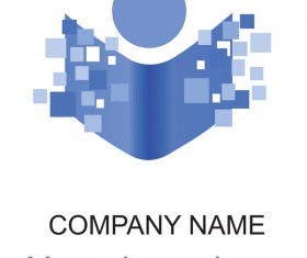 Blue abstract company logo vector