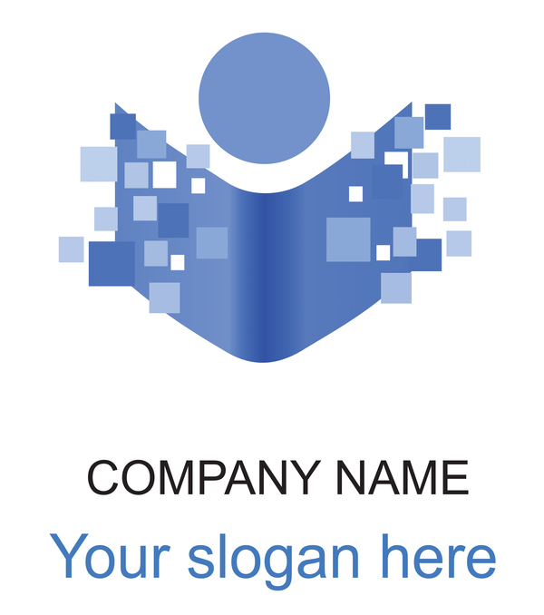 Blue abstract company logo vector