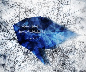 Blue plygon with black lines background vector