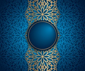 Blue styles oriental pattern vector