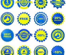 Blue with yellow badge creative vector