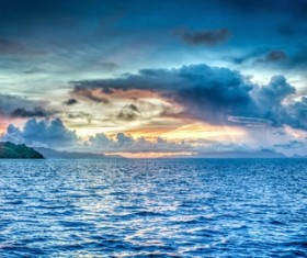 Bora Bora Island sunset HD picture