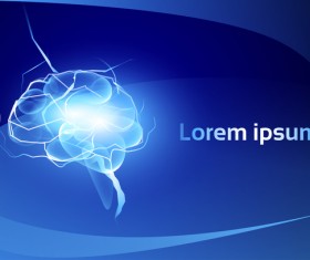 Brain neurons with blue background vectors 01