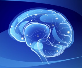 Brain neurons with blue background vectors 02