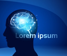 Brain neurons with blue background vectors 04