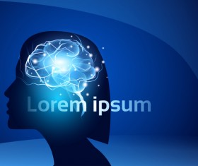 Brain neurons with blue background vectors 05