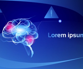 Brain neurons with blue background vectors 06