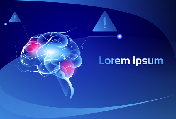 Brain neurons with blue background vectors 06