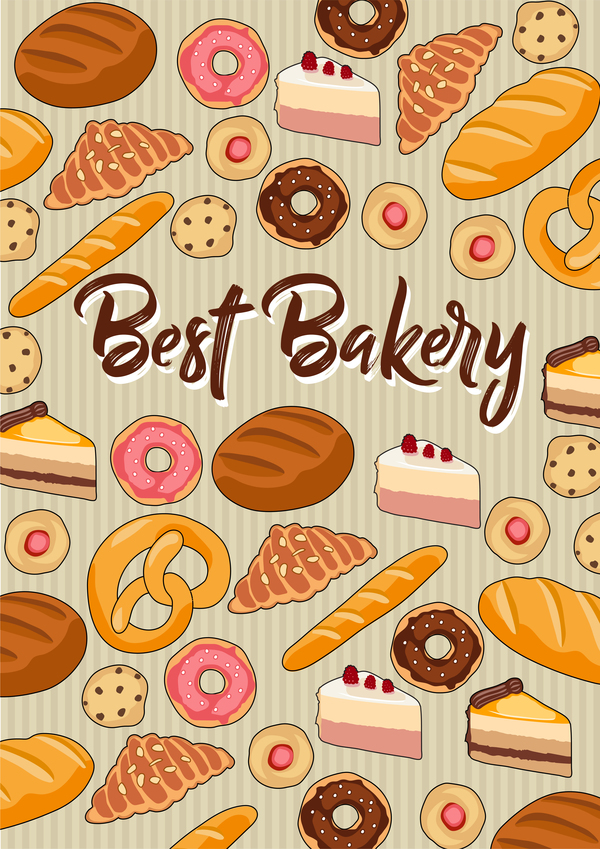 Breads seamless pattern vectors 04