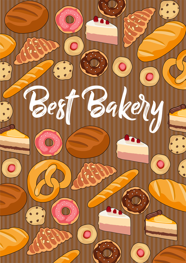 Breads seamless pattern vectors 05