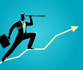 Businessman Silhouette Telescope Vision vector