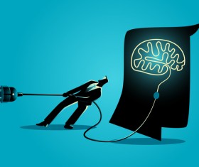Businessman Silhouette Unplug Brain vector