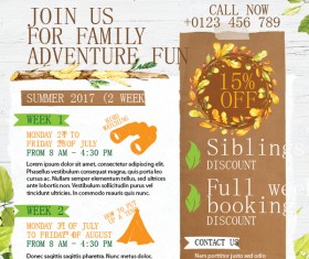 Camping flyer template vector 02