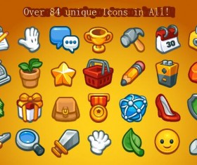 Casual Game Basic Icons Set