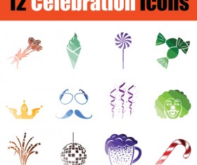 Celebration icons vector set 02