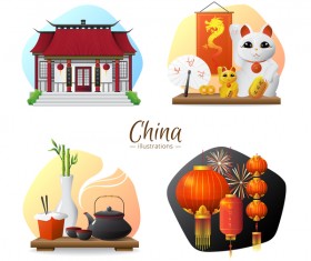 China sights elements illustration vector