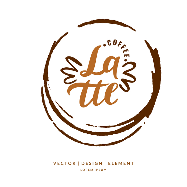 Circle coffee logos design vector